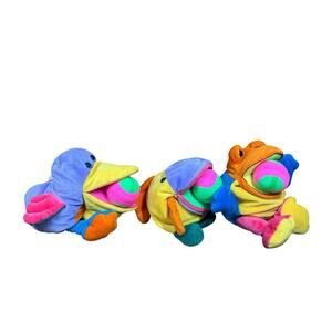 Vtg Commonwealth Gobbleball Fish Pelican Hand Puppets 1991 Catch Ball Toss 90s